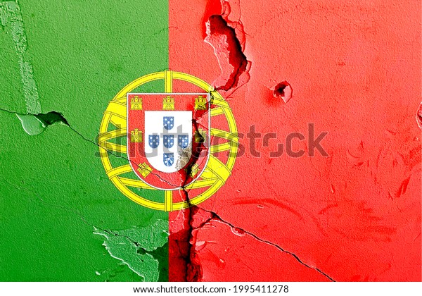 Portugal flag icon grunge pattern painted on\
old broken wall background, abstract Portugal politics economy\
society issues concept\
wallpaper