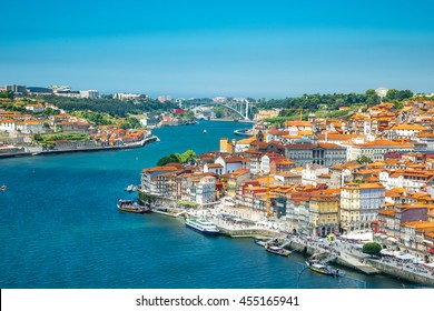 Portugal. Porto city. View of Douro river embankment