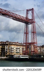 PORTUGALETE, SPAIN - FEBRUARY 14, 2022: Vizcaya Suspension Bridge In The Nervión Estuary Between Getxo And Portugalete, Basque Country, Spain.