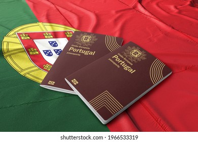 Portuguese passport on the flag of Portugal, citizenship by investment