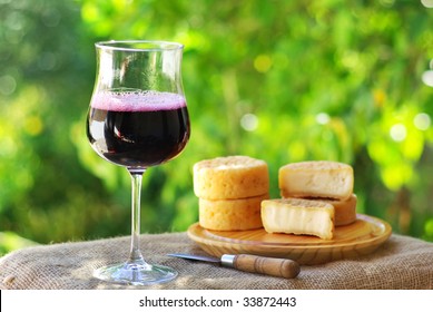 Portuguese Red Wine And Cheese.