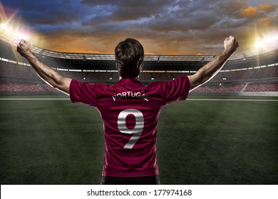 Portuguese soccer player, celebrating with the fans. - Powered by Shutterstock