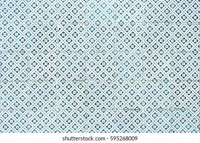 Portuguese Tile House Wall Background Texture Close Up