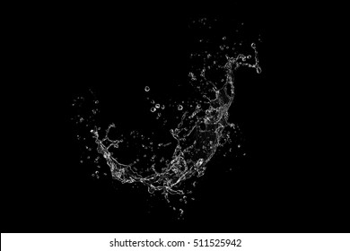 Water Splash Splash Isolated On Black Stock Illustration 1856675158 ...