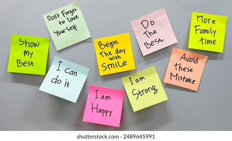 Positive affirmations concept. motivation words on sticky note with isolated background  - Powered by Shutterstock