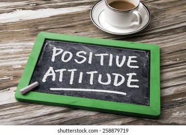 Positive Attitude Handwritten On Blackboard