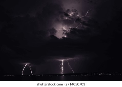 Positive Lightning Strike From a Storm Cloud