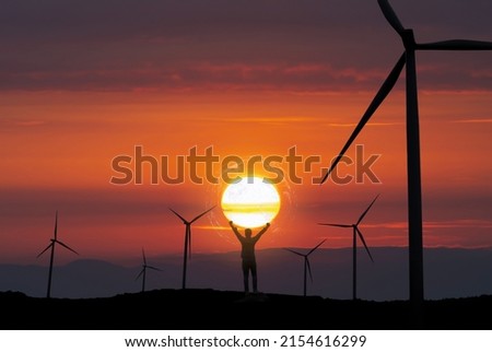 Similar – Image, Stock Photo wind power Technology