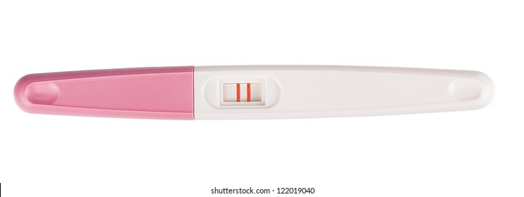 Positive pregnancy tests isolated on white