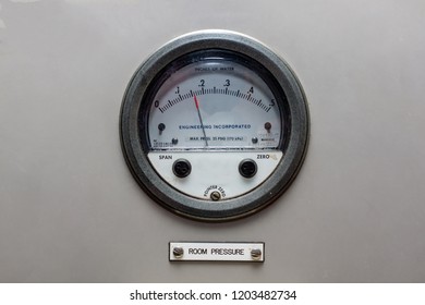 Positive Pressure Room Indicator. Is A Pressure That Is Greater Than Environment Such As An Area Where There May Exist Flammable Gases Such As Found On An Oil Platform Or Laboratory  Clean Room.