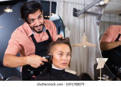 Hairdresser Talking With Client Images Stock Photos Vectors