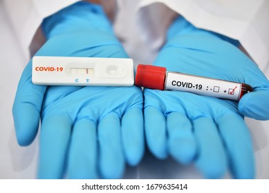 Positive test result by using rapid test device for COVID-19 virus, novel coronavirus 2019 found in Wuhan, China