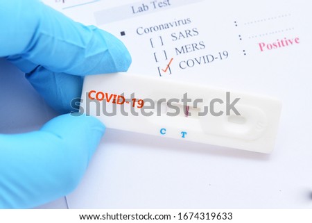 Positive test result by using rapid test device for COVID-19, novel coronavirus 2019 found in Wuhan, China