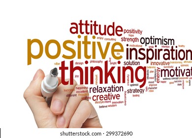 Positive Thinking Concept Word Cloud Background