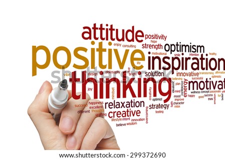 Positive thinking concept word cloud background