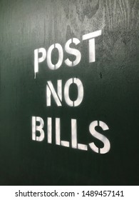 Post No Bills Sign On Wall