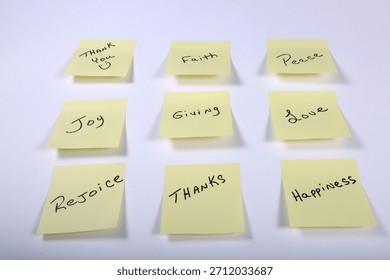 Post it notes on white background