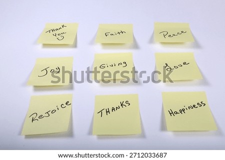 Post it notes on white background