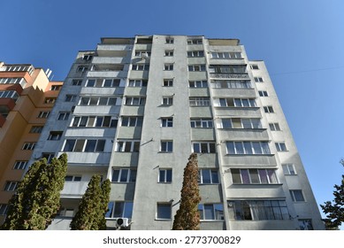 Post Soviet flat of blocks built in the Communist era, concrete apartment buildings