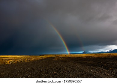 Post Storm Rainbow Iceland Lowland