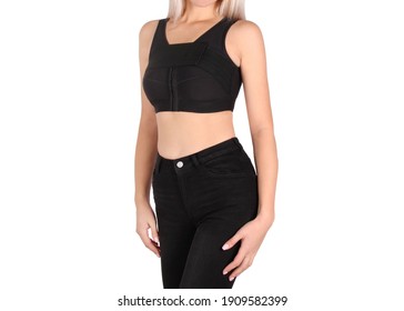 Post Surgery Compression Bra For Breast Cancer Patient After Mastectomy. Breast Augmentation Prosthesis. Post-surgery Posture Corrector Shaper With Breast Support Band. Plastic Surgery.