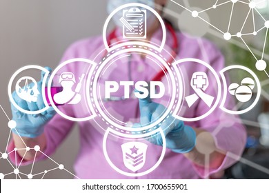 Post Traumatic Stress Disorder (PTSD) Cure Medical Concept. Soldier War Psychological Trauma Depression Medicine Treatment.