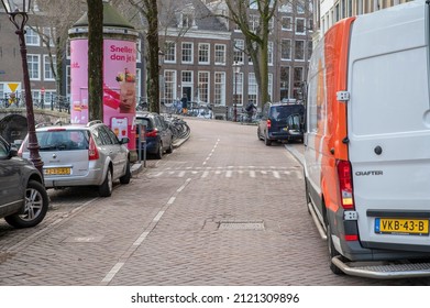 Post.nl Van Along The Streets At Amsterdam The Netherlands 10-2-2022