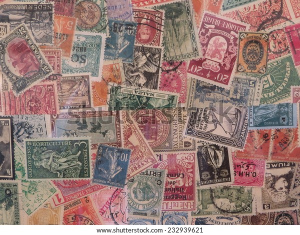 postage stamps from\
different countries