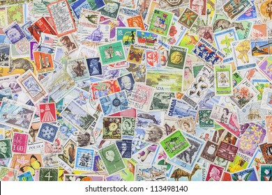 Postage stamps from different countries and times