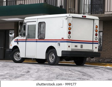 Postal Truck Delivering Mail