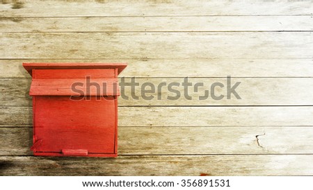 postbox on the wood background