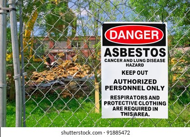 Posted Asbestos on Fence