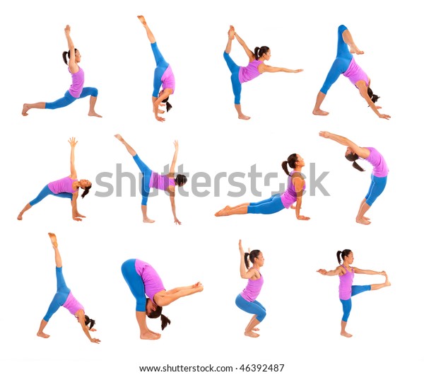 Poster All Kinds Yoga Poses Strength Stock Photo (Edit Now) 46392487