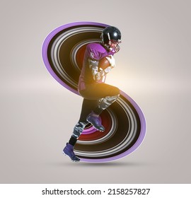 Poster with American football player on light background - Powered by Shutterstock