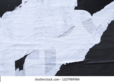 Poster street art collage, bits and pieces of ripped torn removed billboard placard paper, use for print or digital craft background texture - Shutterstock ID 1107989984