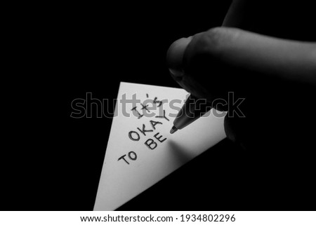 Postive word on triangle shape paper