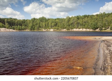 Post-mining Artificial Lake In Geopark In Poland