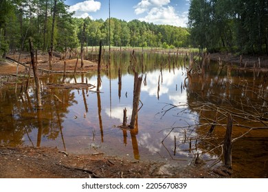 Post-mining Artificial Lake In Geopark In Poland