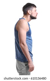 Posture Concept. Man On White Background