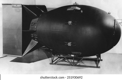 A post-war model of 'Fat Boy', the atomic bomb exploded over Nagasaki, Japan, in World War 2.