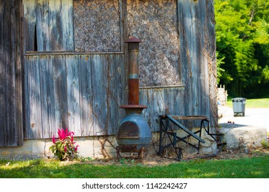 A Pot Belly Outside Wood Stove