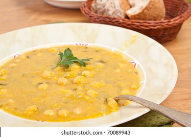 Pot Of Chick-pea And Lentil Moroccan Soup