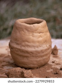 pot from clay -wild clay bowl - unfired clay
 - Shutterstock ID 2279929853