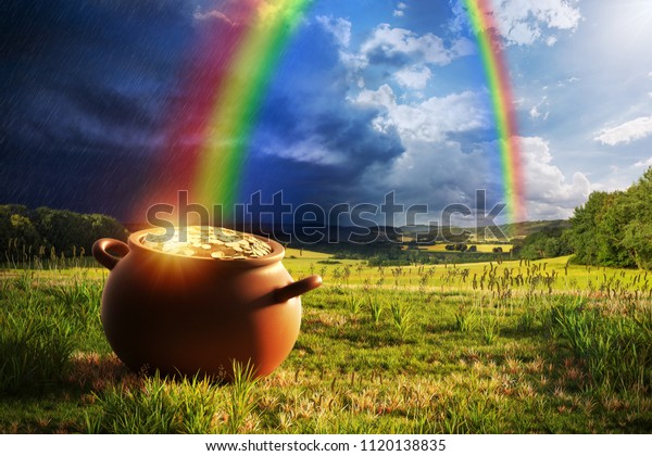 Pot full of gold
at the end of the rainbow.