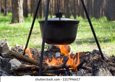 Pot Over Fire Forest Cooking On Stock Photo 1317996617 | Shutterstock