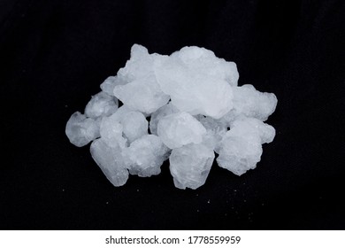 Potassium Nitrate Isolated On Black Background.