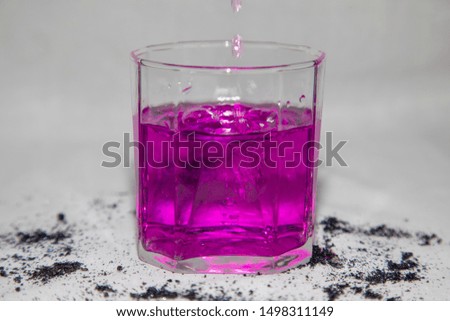 Potassium permanganate dissolves in water