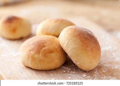 Potato Bread On A Wooden Table