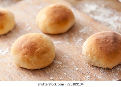 Potato Bread On A Wooden Table