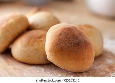 Potato Bread On A Wooden Table